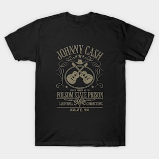 Johnny Cash live in person at the Folsom State Prison - vintage T-Shirt